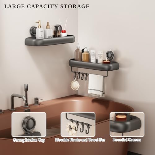 CICUFY Shower Caddy Suction Cup, 2 Pack No Drilling Corner Shower Shelves - Image 4