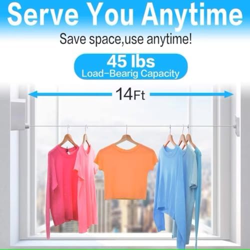Retractable Clothesline Laundry Line Outdoor Indoor Cord Portable Travel Wall - Image 4