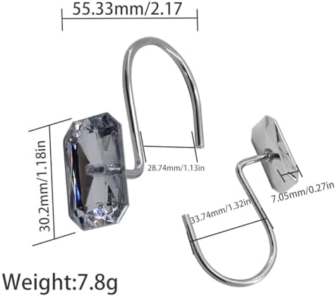 J&V TEXTILES Shower Curtain Hooks Rings, Rust Resistant Metal Double Glide - Image 2