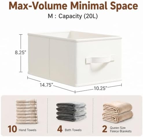 3-Pack Closet Storage Bins, Foldable Fabric Storage Baskets - Image 2