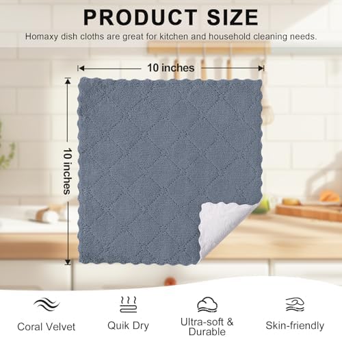 Homaxy 12 Pack Super Soft Dish Cloths, Dark Grey & White - Image 3