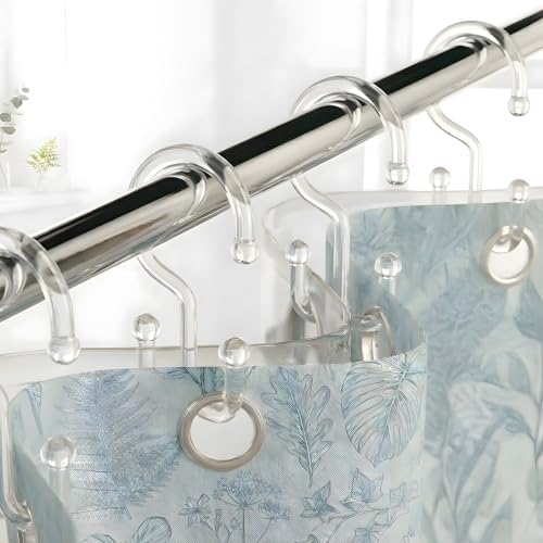 Bathway Clear Plastic Shower Curtain Hooks, 12 Double Shower Curtain Rings by Bathway