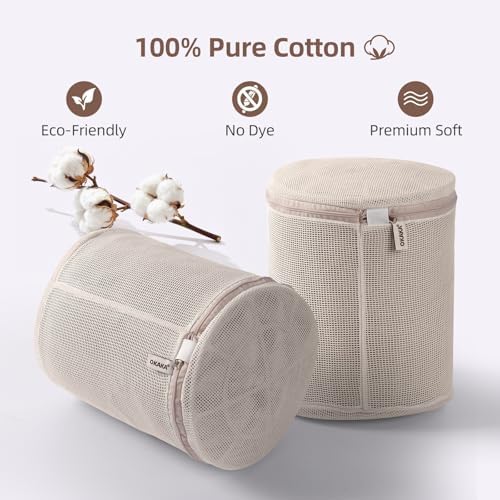 100% Cotton Bra Mesh Laundry Bags, Extra Large Bra Washing Bags - Image 4