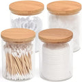 BKYFPQ 4 Pack Glass Qtip Holder Dispenser by BKYFPQ