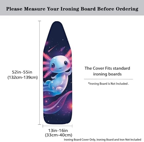 Cute Axolotl Ironing Board Cover, 15 x 54 Elastic Edge Padding Applicable - Image 5