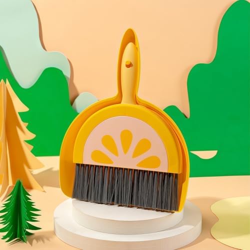 1Pcs Small Broom and Dustpan Set Cute Little Yellow Green Hand Mini Broom and - Image 5