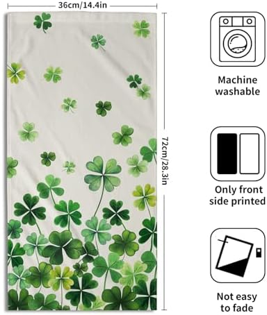 Lucky Clover Shamrocks Bath Hand Towels St. Patrick's Day Kitchen Towels Set of - Image 2