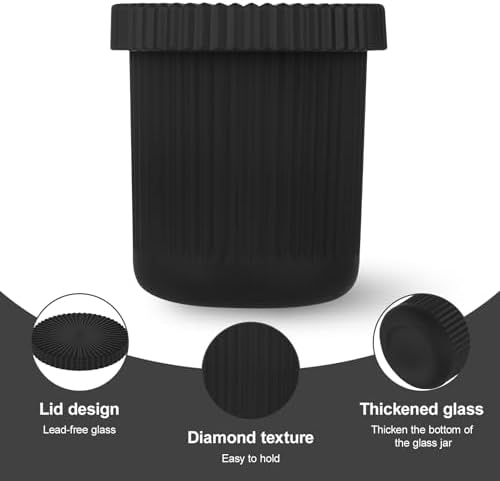 Glass Qtip Dispenser 2 Pack, Pads & Floss Picks, Vanity Makeup Essential - Image 4