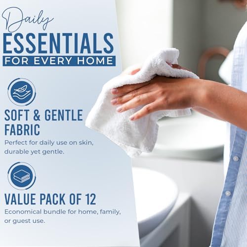 DAN RIVER 12 Pack Cotton Wash Cloths Set - Image 3