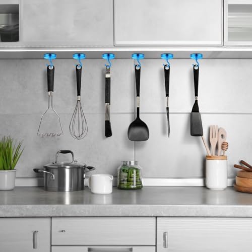 Grtard 4 Pcs Blue Magnetic Hooks Heavy Duty, 120 LBS Strong Magnet Hooks - Image 6