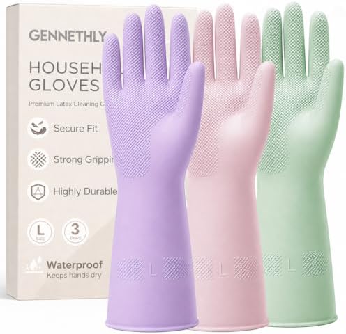 3 Pairs Dishwashing Gloves, Reusable Dish Gloves by Unknown