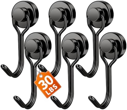 FINDMAG Magnetic Hooks for Cruise Cabins, 6 Pack, 30 LB+ by FINDMAG