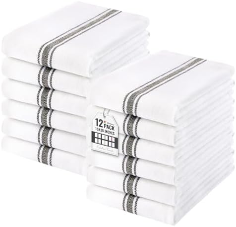 Homaxy 100% Ring Spun Cotton Kitchen Towels 12 Pack by Homaxy