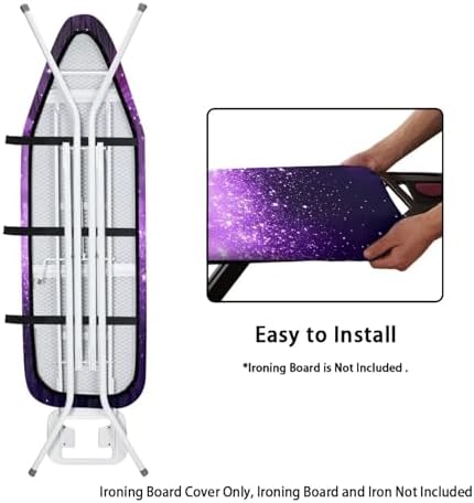 Ironing Board Cover Universal Stretchy Stain Reisstant Purple Starry Sky Cover - Image 4