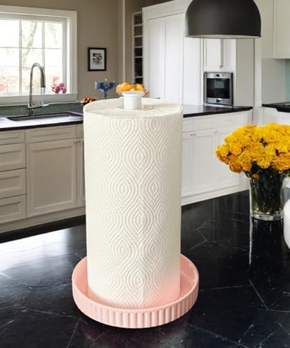 Paper Towel Holder Countertop, Ceramic Base, Fits Double to Family Rolls - Image 5