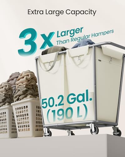 SONGMICS 2-Section Laundry Basket - Image 3