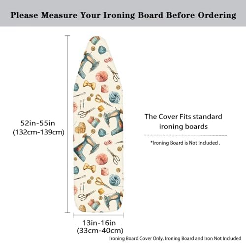 Sewing Machine Ironing Board Cover, Stain Resistant Needle and Thread Button - Image 3