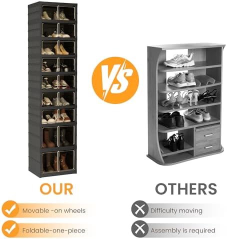 Foldable Shoe Organizer Storage Box, Portable Extra Large Folding Shoe Rack - Image 6