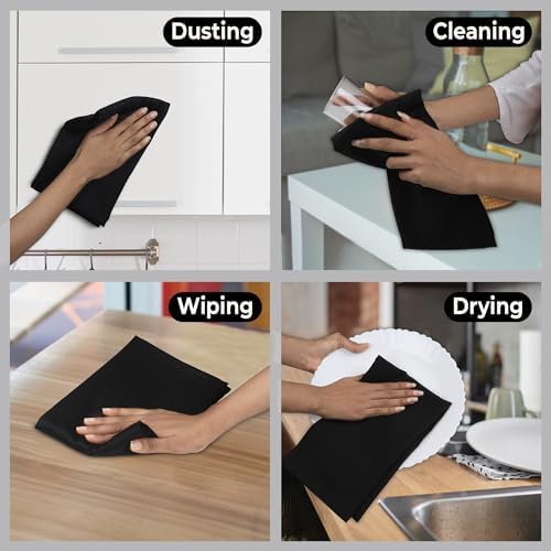 Urban Villa Kitchen Towels Cotton Dish Towels 20”x30” Black - Image 2