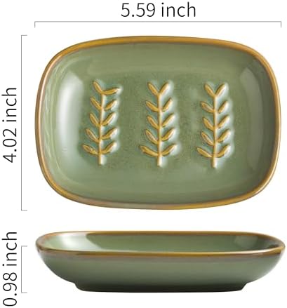 Miamolo Ceramic Soap Dish for Bathroom Sink, Bar Soap Holder Soap-Saving - Image 2
