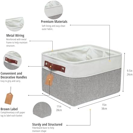 DECOMOMO Storage Bins, Large Fabric Storage Baskets - Image 3