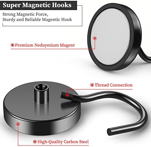 Grtard 4 Pack Magnetic Hooks Heavy Duty, 110lbs Strong Magnet Hook - Image 3