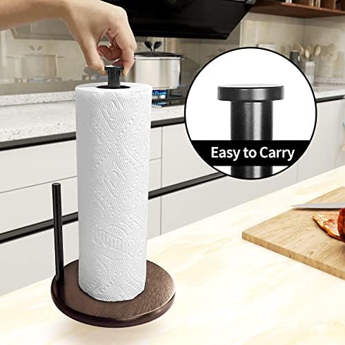 Wood Paper Towel Holder Countertop, Farmhouse Kitchen Paper Towel Holders Stand - Image 6