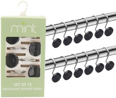 J&V TEXTILES Shower Curtain Hooks Rings, Rust Resistant Metal Double Glide - Image 6