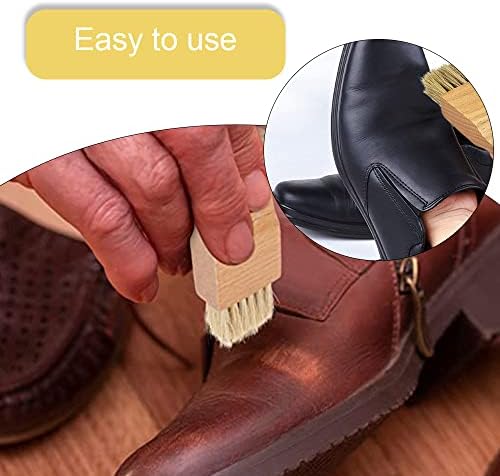 2 Pcs Shoe Polish Applicator Brushes Small Shoe Cleaning Brushes Wooden Handle - Image 5