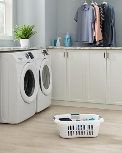 Rubbermaid Large Hip-Hugger Laundry Basket/Hamper, 1.5-Bushel, Stackable - Image 5