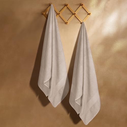 GLAMBURG Premium Cotton Oversized 2 Pack Bath Sheet 35x70-100% Pure Cotton - Image 3