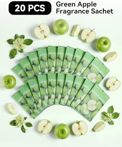 MYARO 20Pcs Green Apple Scented Sachets, Closet Deodorizer Car Freshener - Image 4