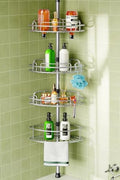 HAMITOR Corner Shower Caddy Tension Pole 4 Tier Rustproof Shampoo Organizer by HAMITOR
