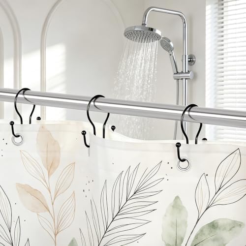Resze 12PCS Shower Curtain Hooks, Sturdy Metal Black Shower Curtain Rings - Image 7