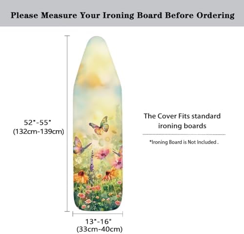 Butterfly Floral Ironing Board Cover, Resist Scorching and Staining, 15x54 - Image 5