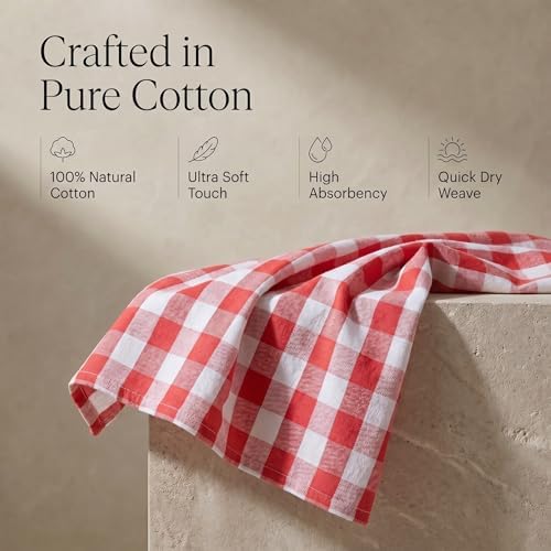 Urban Villa Kitchen Towels Cotton Dish Towels 20”x30” Red - Image 4