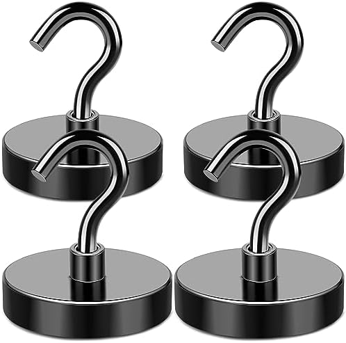 MIKEDE Magnetic Hooks Heavy Duty 150LB+ Strong Black Magnets Hook by MIKEDE
