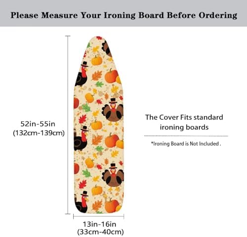 Ironing Board Cover with Elastic Edge Thanksgiving Turkey Pumpkin Table Top - Image 5