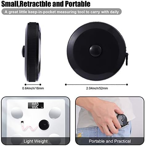 Tape Measure Body Measuring Tape, Retractable 60 Inch Soft Mini Measuring Tape - Image 2