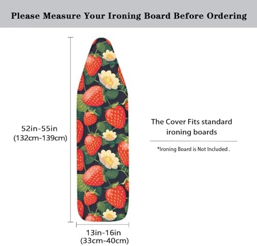 Vivid Strawberry Print Stain Resistant Polyester Ironing Covers, Cartoon Red - Image 5