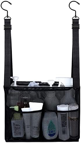 4 Storage Pockets Adjustable Hanging Mesh Bathroom Bag, Shower Caddy College by GUMQDD