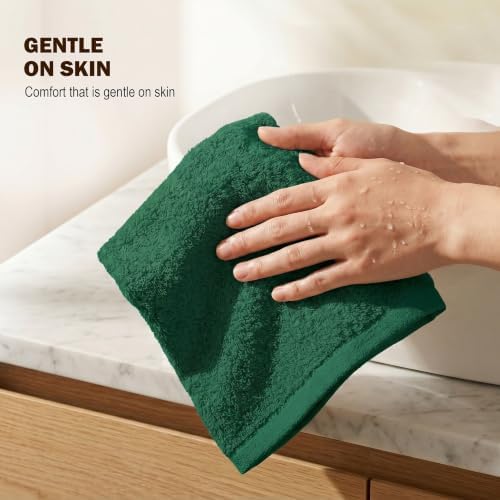 Utopia Towels 24 Pack Washcloths, 12x12 in, 100% Cotton, Hunter Green - Image 6