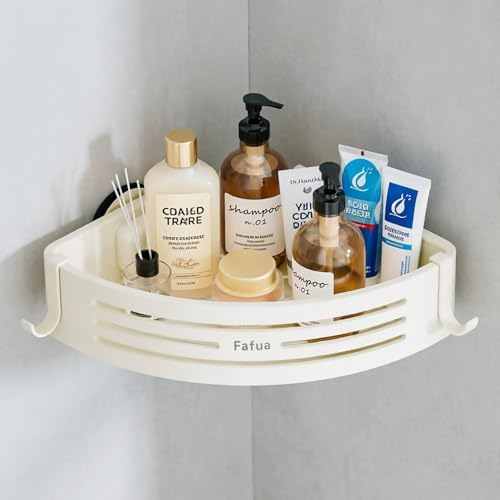 Corner Shower Caddy Suction Cup, No-Drilling Hanging Shower Shelves by Fafua