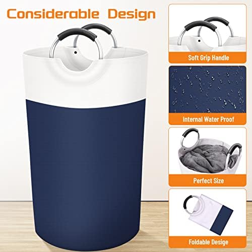 BlissTotes 90L Laundry Basket, Freestanding Collapsible Hamper - Image 3