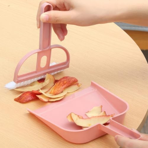CREATCABIN Small Broom and Dustpan Set Pink Mini Dust Pan and Brush - Image 3
