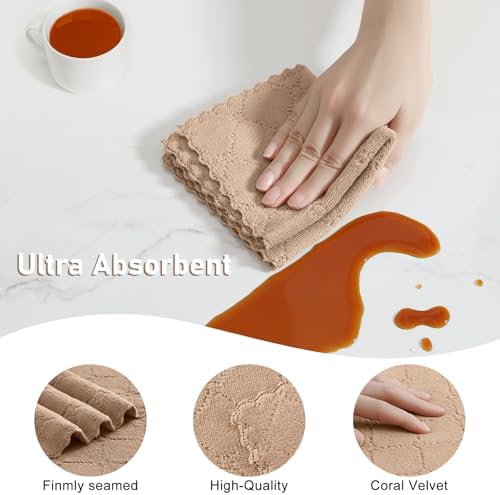 Homaxy Super Soft 12 Pack Kitchen Towels and Dishcloths Set - Image 4