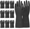 Beieverluck 10 Pairs Chemical Resistant Gloves, Reusable Heavy Duty Rubber Work by Beieverluck