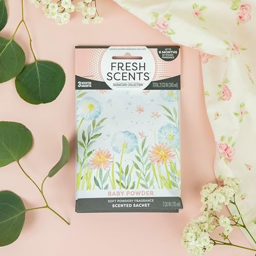 Fresh Scents Baby Powder Scented Sachets 6 Pack - Image 4