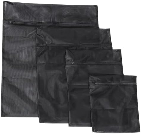 4pcs Mesh Laundry Bags Zipper Heavy Duty Washing Machine Bags Clothing Sweater by IMIKEYA