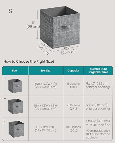 SONGMICS Storage Cubes, 11-Inch Foldable Closet Organizers - Image 5